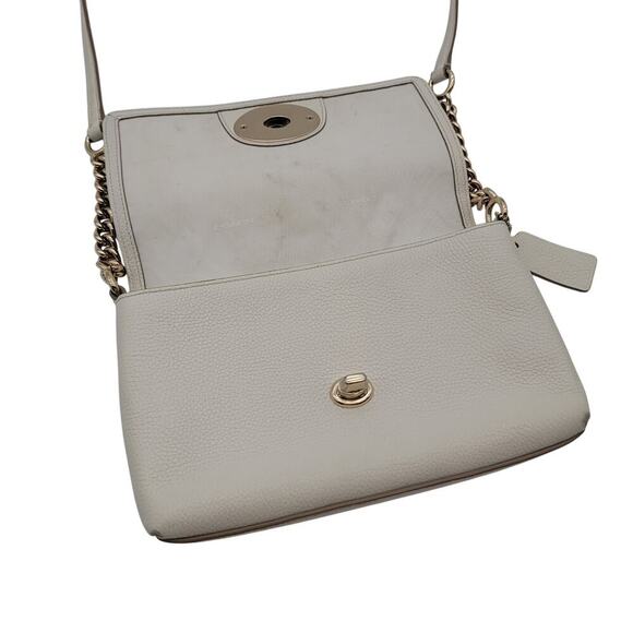 VTG Coach Cream Flap Twist Lock Purse - Picture 6 of 16